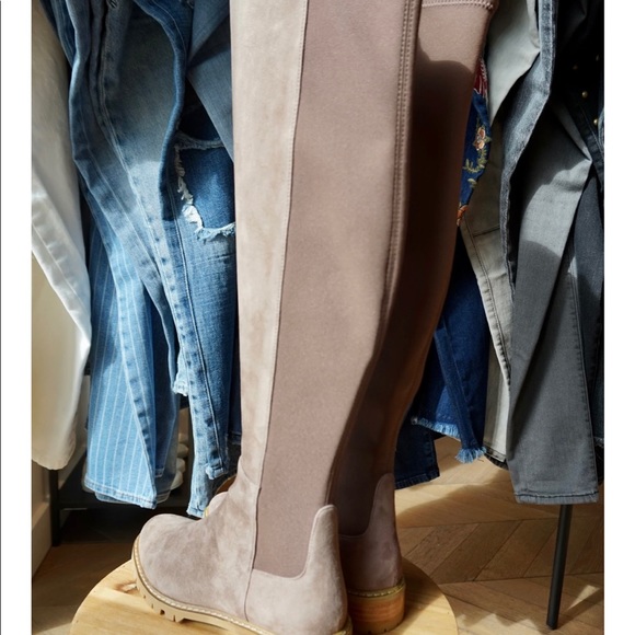 STUART WEITZMAN TAUPE SUEDE CITY BOOT - Picture 1 of 3